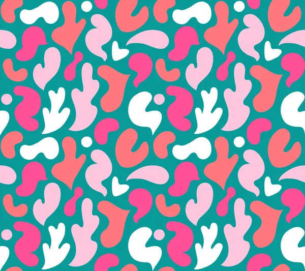 Çok renkli ve soyut şekilli çağdaş sanat kolajı. Modern İskandinav kesim elementleriyle vektör kusursuz desen. EPS 10