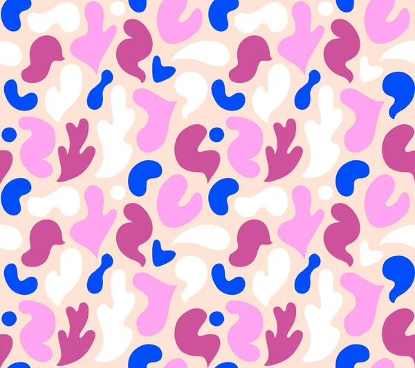 Çok renkli ve soyut şekilli çağdaş sanat kolajı. Modern İskandinav kesim elementleriyle vektör kusursuz desen. EPS 10