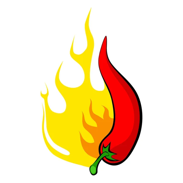 Nagyon forró piros chili paprika — Stock Vector