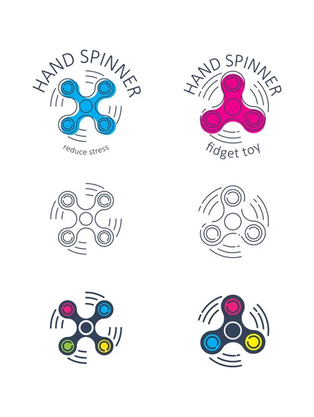 El Spinner sembolleri. Beyaz arka plan üzerinde vektör çizim.