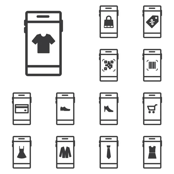 Telefon giysiler ve bot ile Icons set