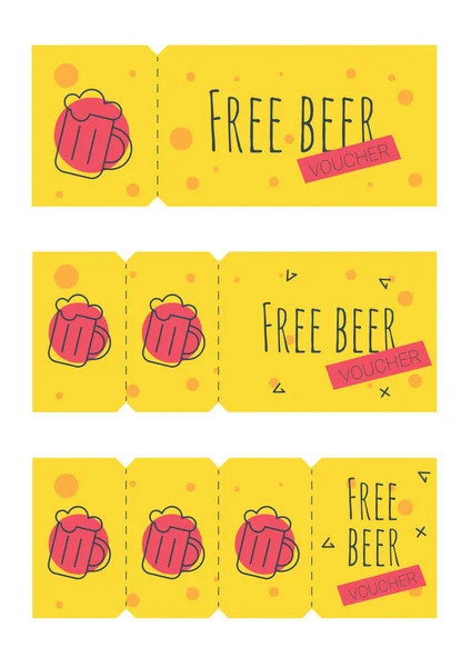 Ensemble vectoriel de coupons pour les boissons. Cocktail bar promo offre cartes — Image vectorielle