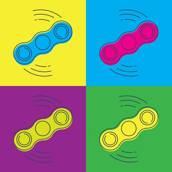 Pop art vektör topluca spinner stres ve konsantrasyon geliştirilmesi için bir oyuncak ile iki kolu-