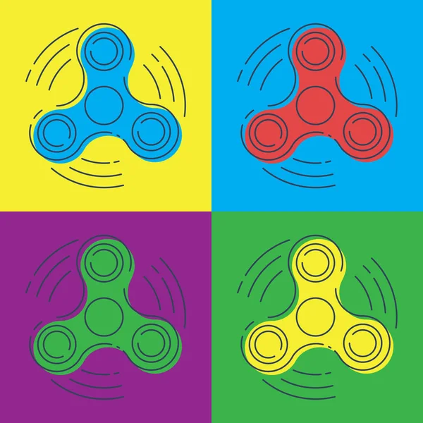 Pop art vektör topluca spinner stres ve konsantrasyon geliştirilmesi için bir oyuncak üç kollu-