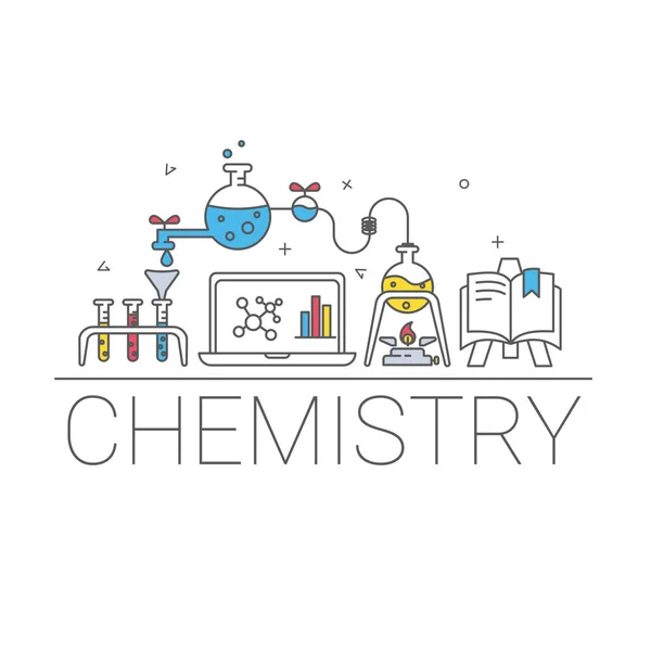 Einfache flache Grafiken. Das Thema ist Chemie und Biologie. Vektorillustration. — Stockvektor