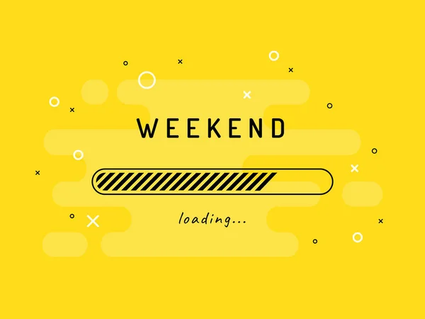 Weekend laden - vectorillustratie. Gele achtergrond. — Stockvector