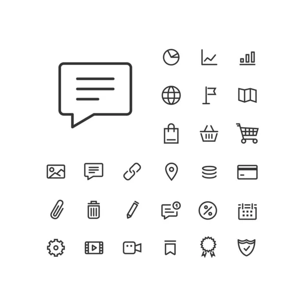 Review Icon Set White Background Universal Linear Icons Use Web — 스톡 벡터