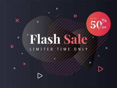 Flash Sale poster. Commercial discount event banner. Social media web banner for shopping, sale, product promotion. Vector backgrounds. Applicable for covers, placards, posters, flyers and banner designs.