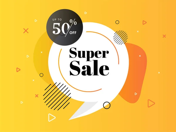 Poster Super Sale Banner Evento Sconto Commerciale Banner Web Social — Vettoriale Stock