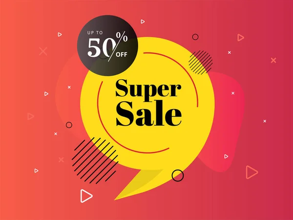 Cartel Super Sale Banner Evento Descuento Comercial Banner Web Redes — Vector de stock