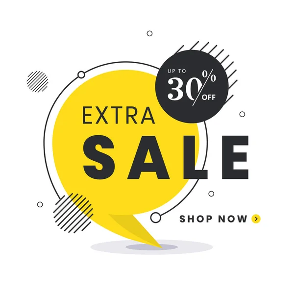 Etiqueta Venta Extra Bubble Vector Plano Moda Banner Web Redes — Vector de stock