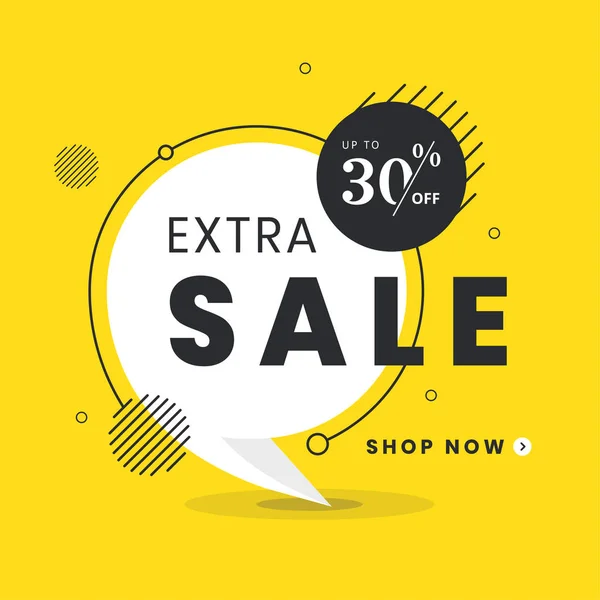 Etiqueta Venta Extra Bubble Vector Plano Moda Banner Web Redes — Vector de stock