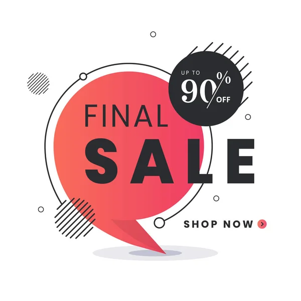 Etiqueta Venta Final Bubble Vector Plano Moda Banner Web Redes — Vector de stock