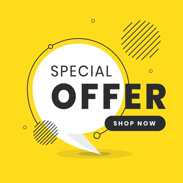 Etiqueta Oferta Especial Bolha Vetorial Plana Moda Banner Web Mídia — Vetor de Stock