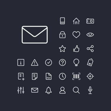 Yeşil arkaplanda posta simgesi var. Web ve mobil uygulamalarda kullanılacak evrensel doğrusal simgeler.
