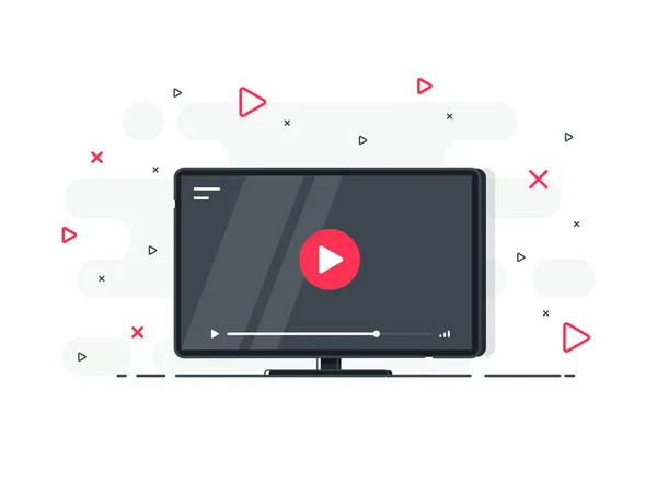 Video Tutorials Icoon Concept Videoconferentie Webinar Icoon Internet Video Diensten — Stockvector