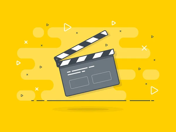 Film Clapper Board Icon Konzept Filmherstellungsgerät Video Film Klöppel Ausrüstung — Stockvektor