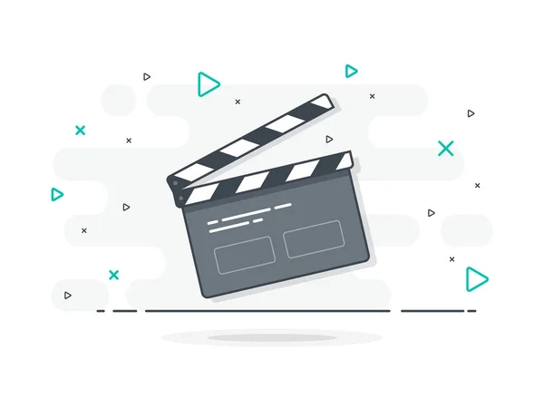 Film Clapper Board Icon Concept Film Making Device Video Movie — 스톡 벡터