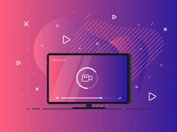 Loading Stream Flat Led Television Display Geometric Liquid Background Vector — 스톡 벡터