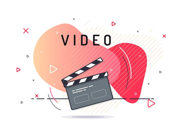 Film Clapper Board Icon Concept Film Making Device Video Movie — 스톡 벡터