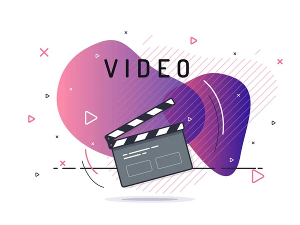 Film Clapper Board Icon Concept Film Making Device Video Movie — 스톡 벡터