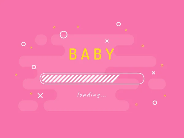 Φόρτωση Μωρού Διανυσματική Απεικόνιση Ροζ Φόντο — Διανυσματικό Αρχείο