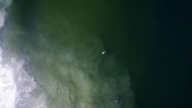Yukarıdan okyanusta sörfçü