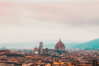 Antik Floransa şehrinin havadan görünüşü, İtalya