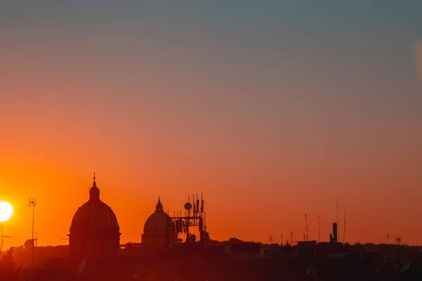 Beautiful Sunset Florence Silhouettes Buildings — Stock Photo, Image