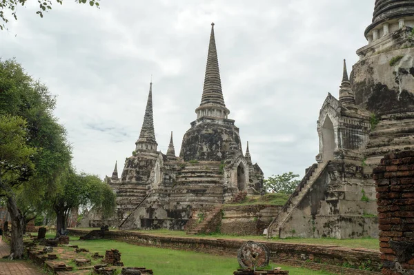 Gidiş-dönüş Tayland Temmuz 2017 - Ayutthaya - Wat Phra Sri Sanpet — Stok fotoğraf