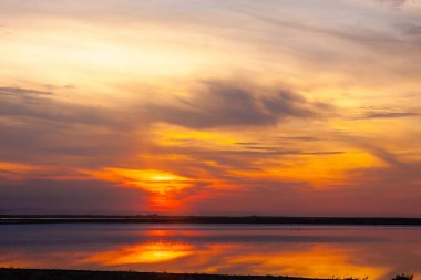 tramonto alle salin, Margherita di Savoia , Puglia, İtalya