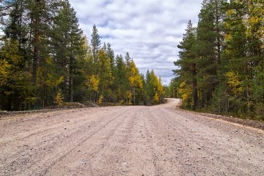 Karelya yollarda sonbahar seyahat