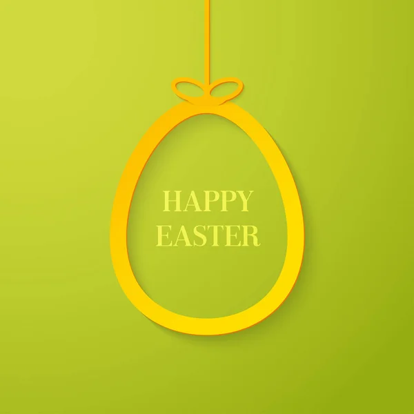 Easter greeting card with hanging paper egg. — Stock Vector