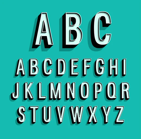 Retro creative alphabet. — Stock Vector