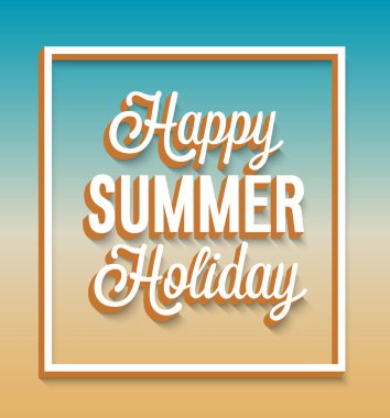 Mutlu yaz tatili Tipografik Tasarım.
