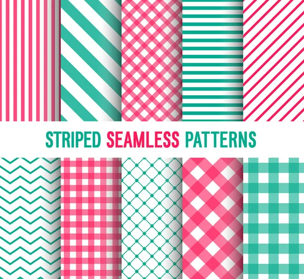 Striped seamless patterns collection. — Stock Vector