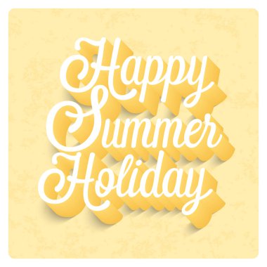 Mutlu yaz tatili Tipografik Tasarım.