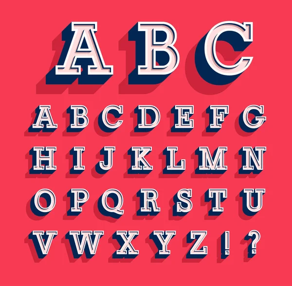 Retro creative alphabet. — Stock Vector