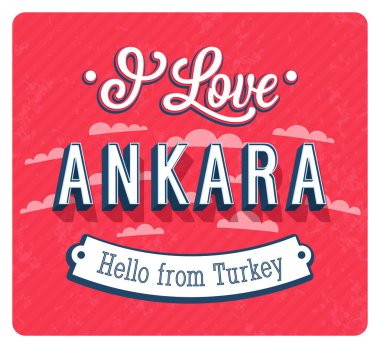 Vintage tebrik kartı Ankara - Türkiye.