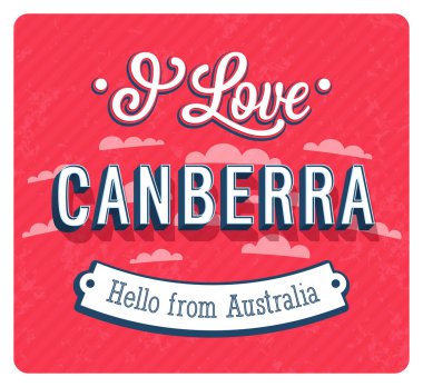 Canberra - Avustralya Vintage tebrik kartı.
