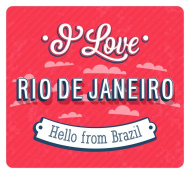rio de Janeiro - Brezilya Vintage tebrik kartı.