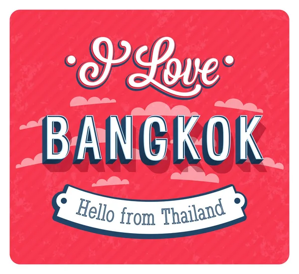 Tarjeta de felicitación Vintage de Bangkok - Tailandia . — Vector de stock