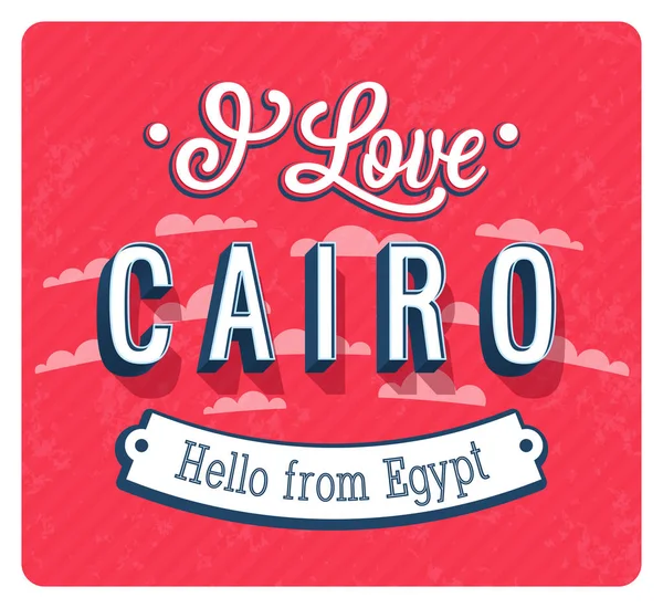 Alte Grußkarte aus Kairo - Ägypten. — Stockvektor