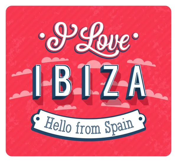 Vintage greeting card from Ibiza - Spain. — Stock Vector