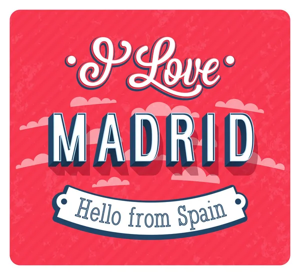 Vintage greeting card from Madrid - Spain. — Stock Vector
