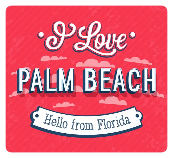 Vintage greeting card from Palm Beach - Florida. — Stock Vector