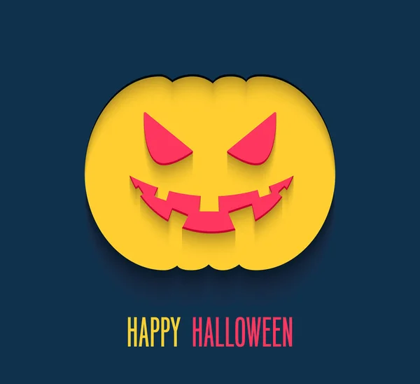 Happy Halloween karty papieru płasko. — Wektor stockowy