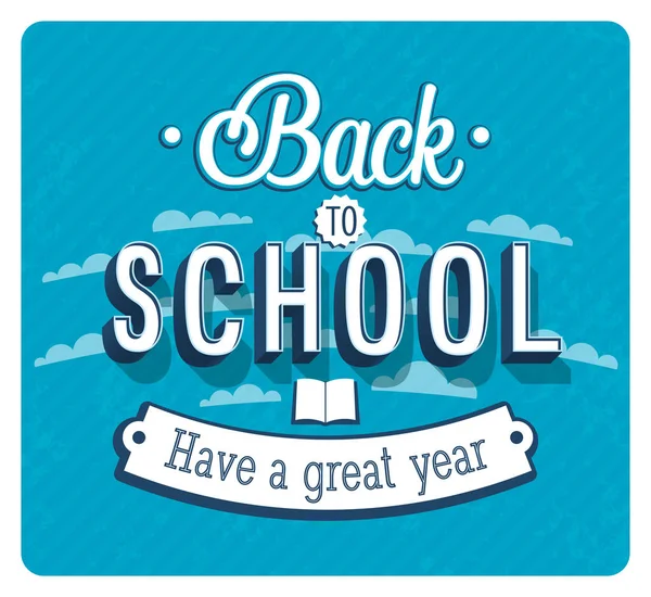 Back to school typographic design. — Stock Vector