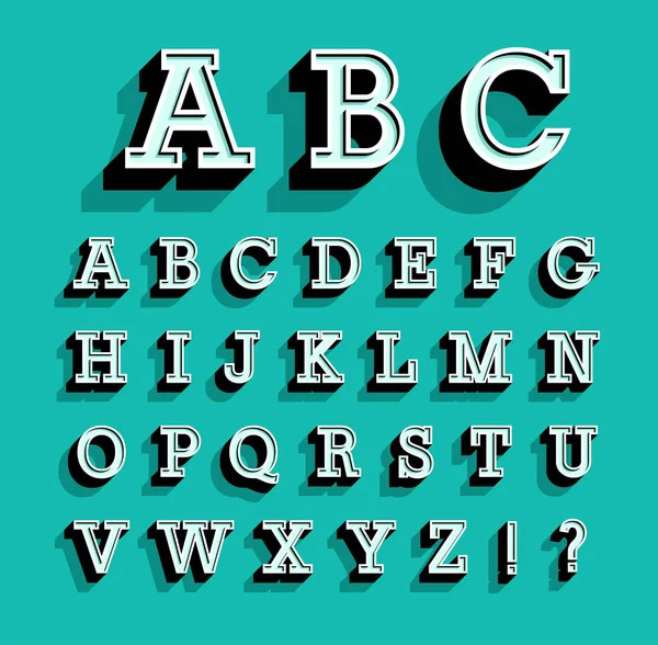 Retro creatieve alfabet. — Stockvector