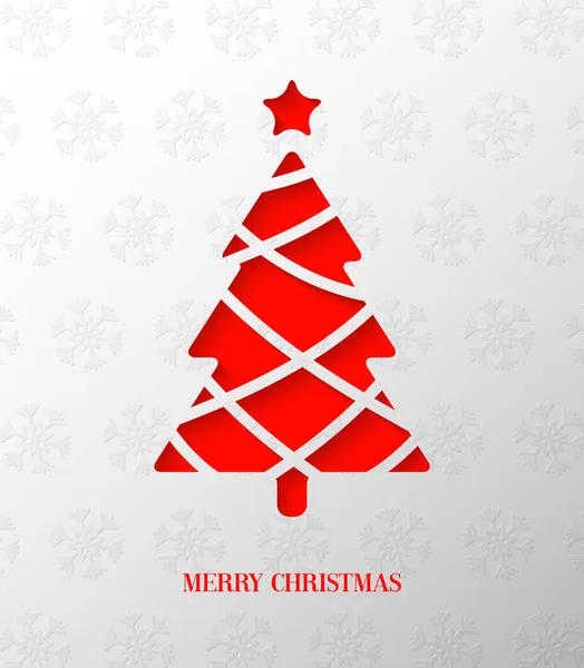 Papier coupé arbre de Noël. — Image vectorielle